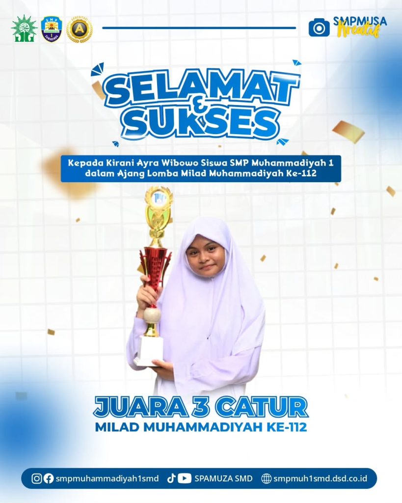Selamat & Sukses atas diraihnya Juara 3 Catur dalam Ajang Milad Muhammadiyah ke-112